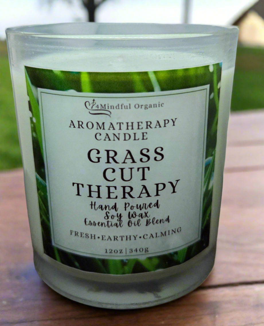 Grass Cut Therapy Aromatherapy Candle - 4Mindful Organic LLC