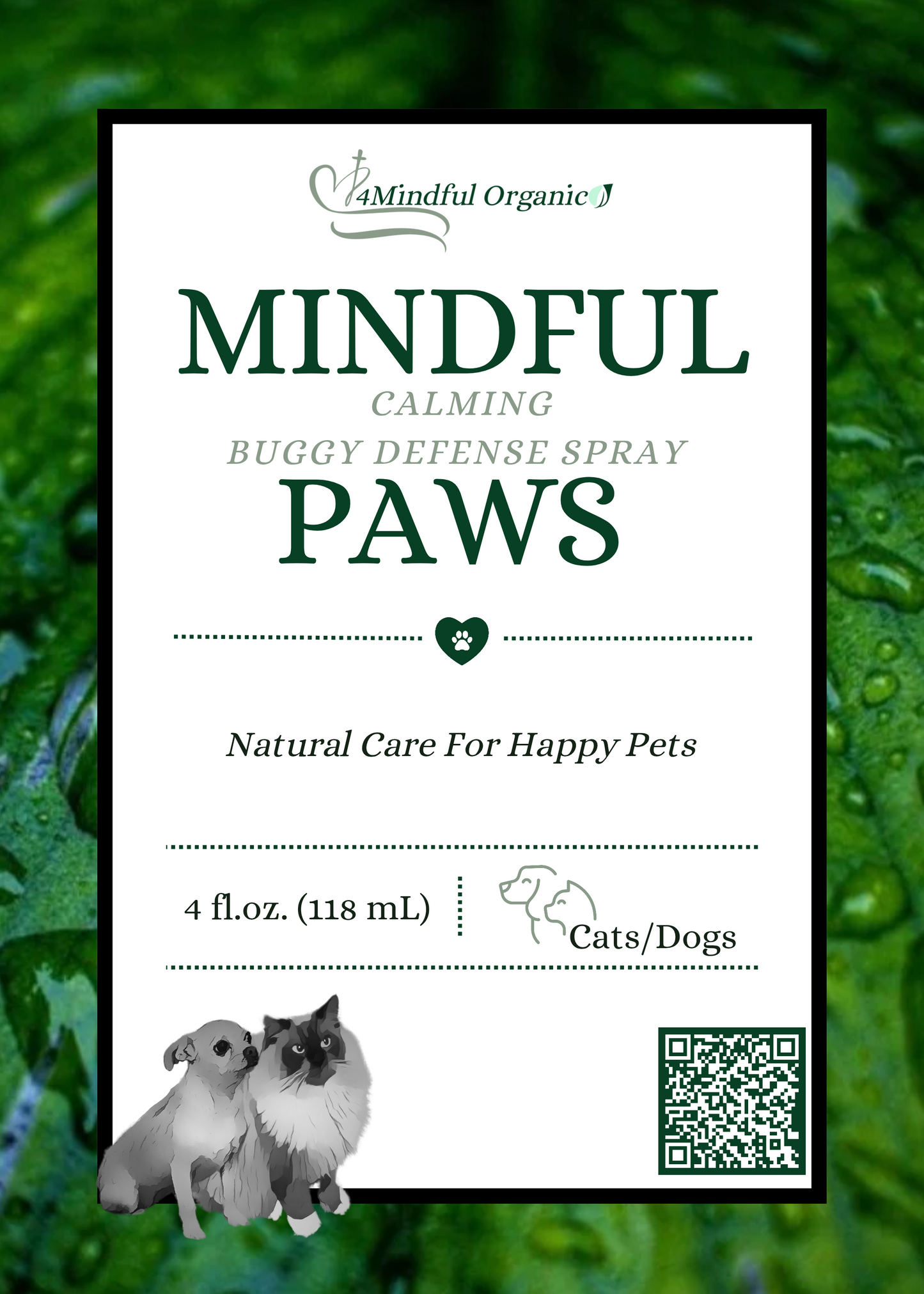 4oz Mindful Paws Protection Spray - 4Mindful Organic LLC 