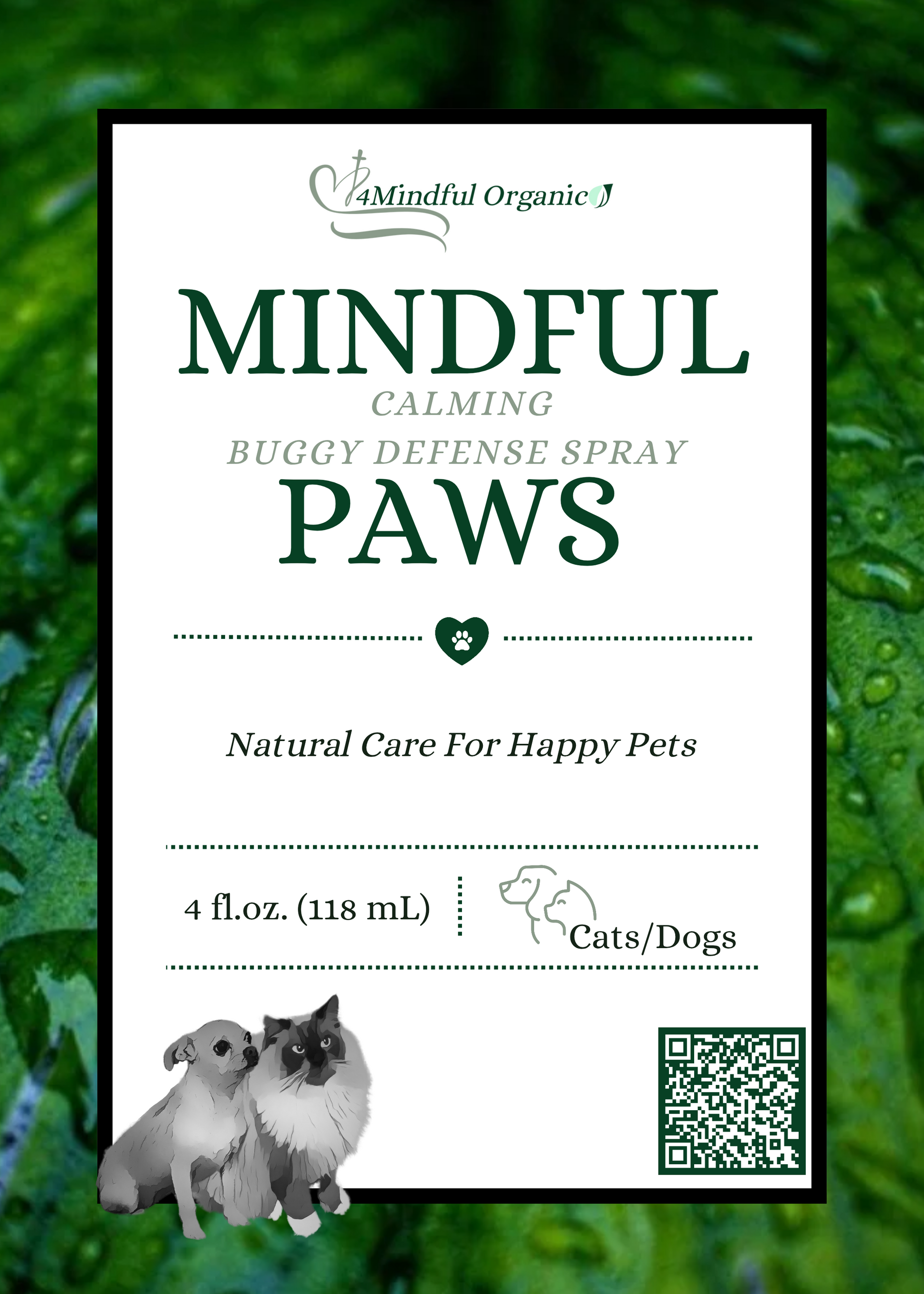 4oz Mindful Paws Protection Spray - 4Mindful Organic LLC 