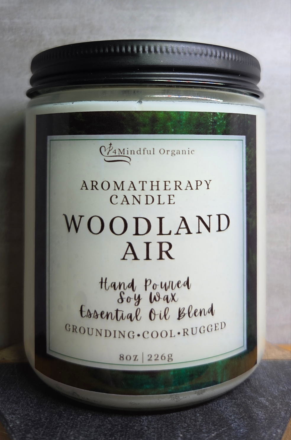 Woodland Air Aromatherapy Candle - 4Mindful Organic LLC 