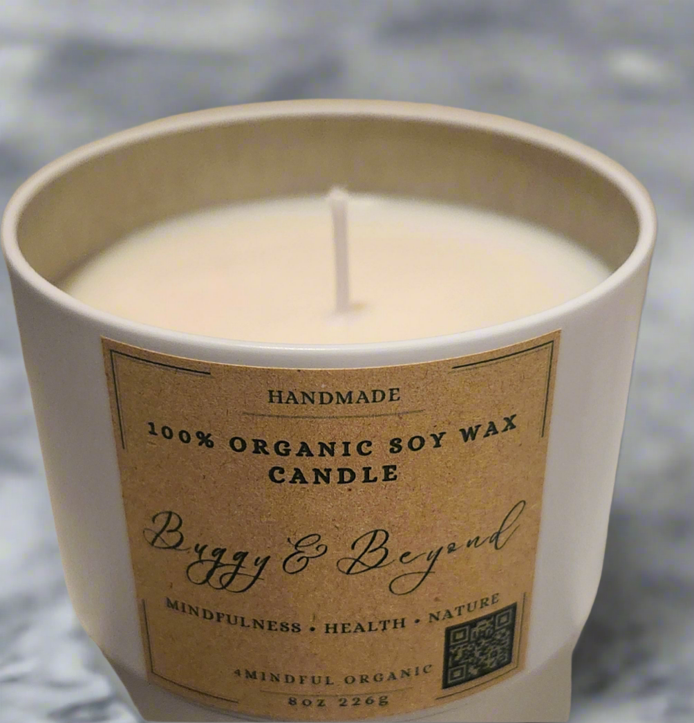 Buggy & Beyond 8oz Organic Soy Wax Candle - 4Mindful Organic LLC 