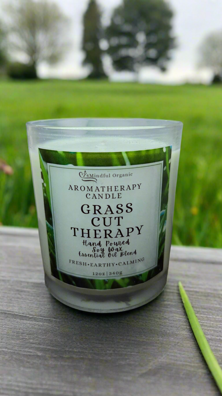 Grass Cut Therapy Aromatherapy Candle - 4Mindful Organic LLC 