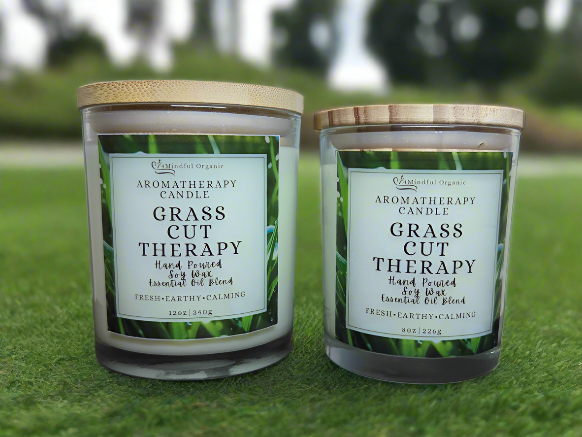 Grass Cut Therapy Aromatherapy Candle - 4Mindful Organic LLC 