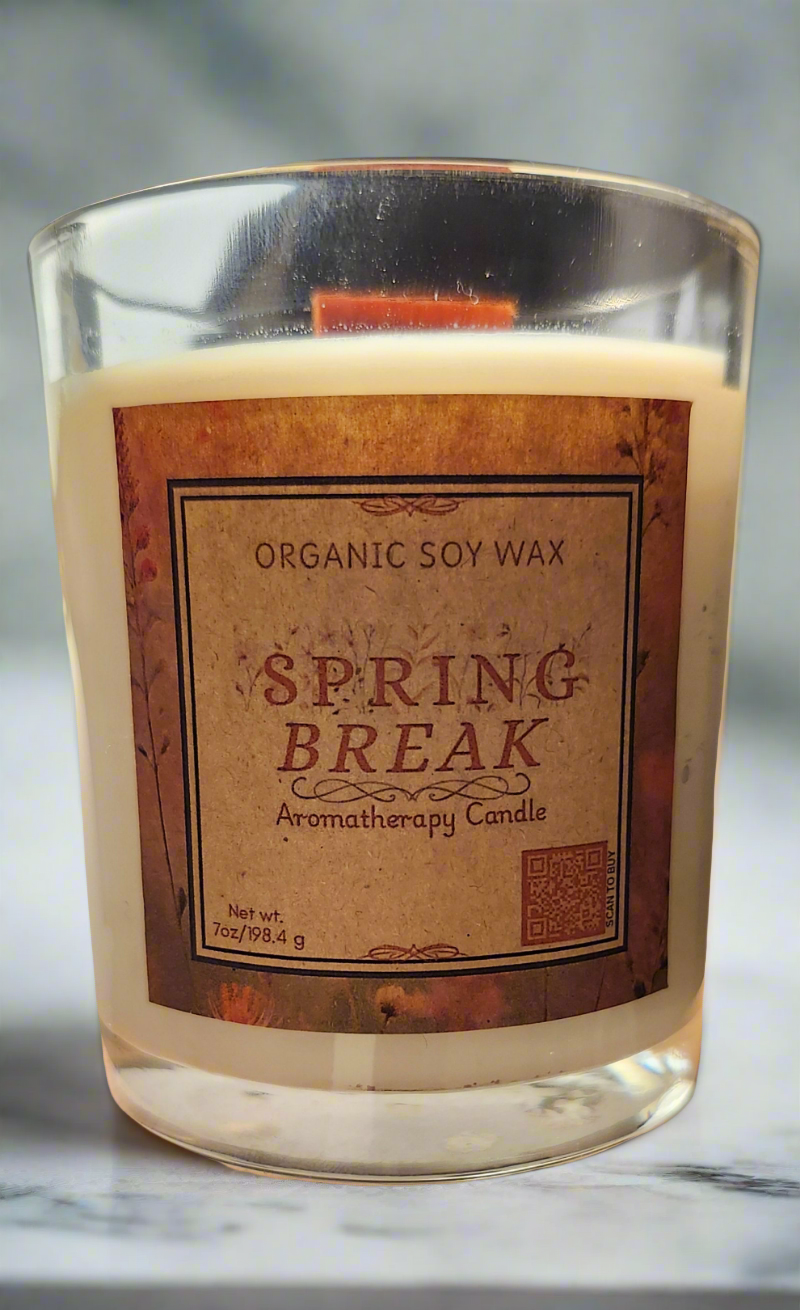 Spring Break | Hand-Poured, Pure Essential Oil Aromatherapy Candle - Woodwick - 4Mindful Organic LLC 